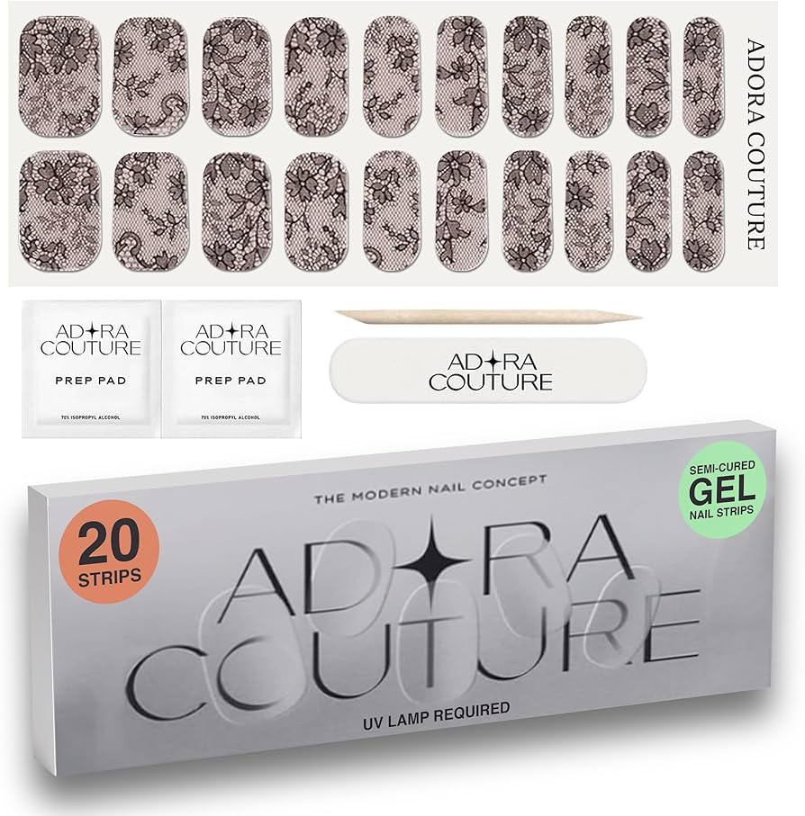 Semi Cured Gel Nail Strips with 30 Pieces - UV Gel Stickers, Manicure Kit, Easy Application Wraps... | Amazon (US)