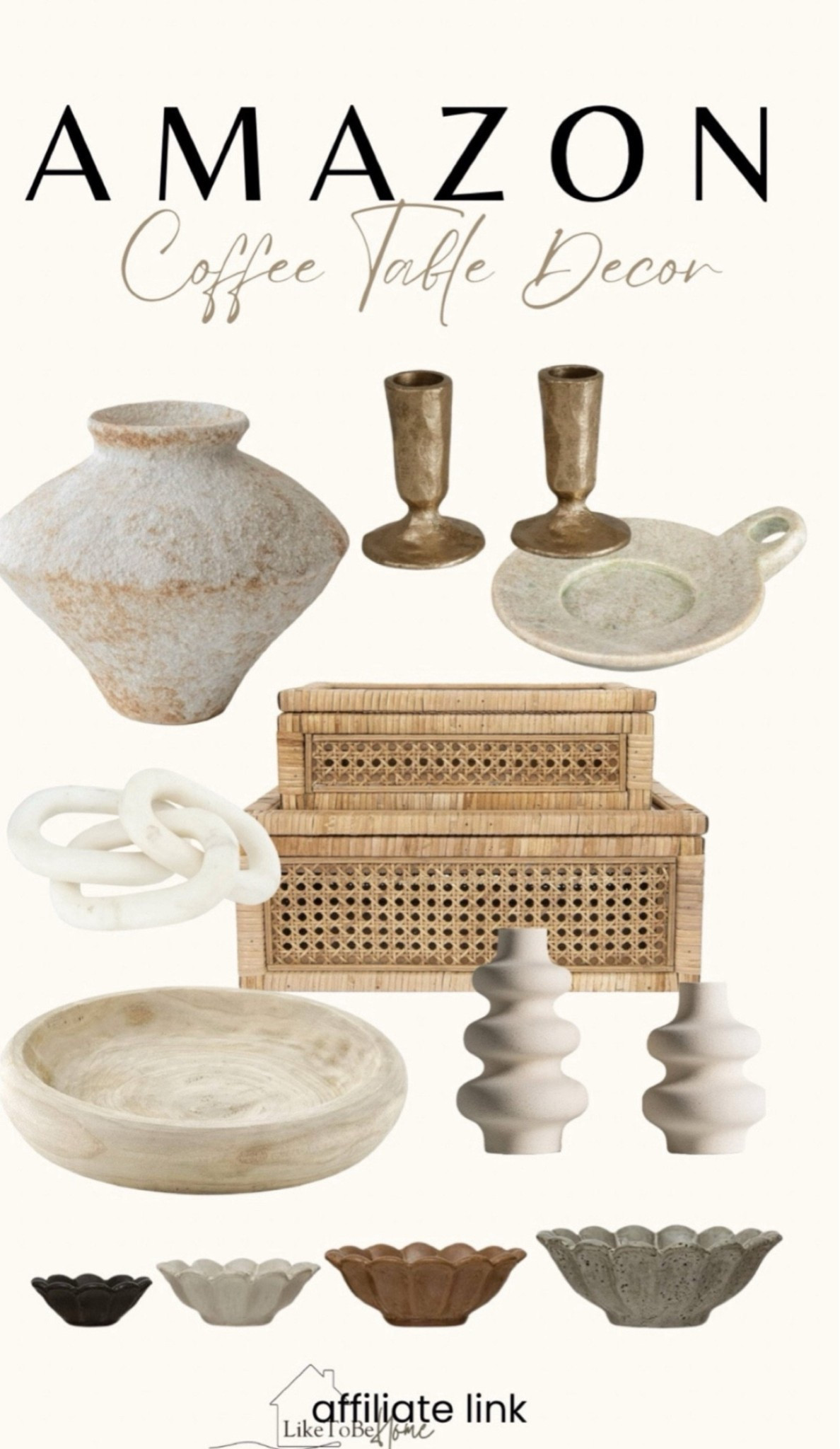 These beautiful Amazon finds! From elegant vases to chic wooden trays, add a touch of warmth and sophistication to your home decor. Shop the look and make your living space cozy and inviting!

	•	Amazon coffee table decor
	•	Coffee table styling
	•	Home decor accessories
	•	Living room decor ideas
	•	Modern boho coffee table
	•	Minimalist coffee table pieces
	•	Affordable Amazon home finds
	•	Rattan storage boxes
	•	Ceramic decorative bowls
	•	Candlestick holders decor

#LTKStyleTip #LTKHome #LTKSeasonal