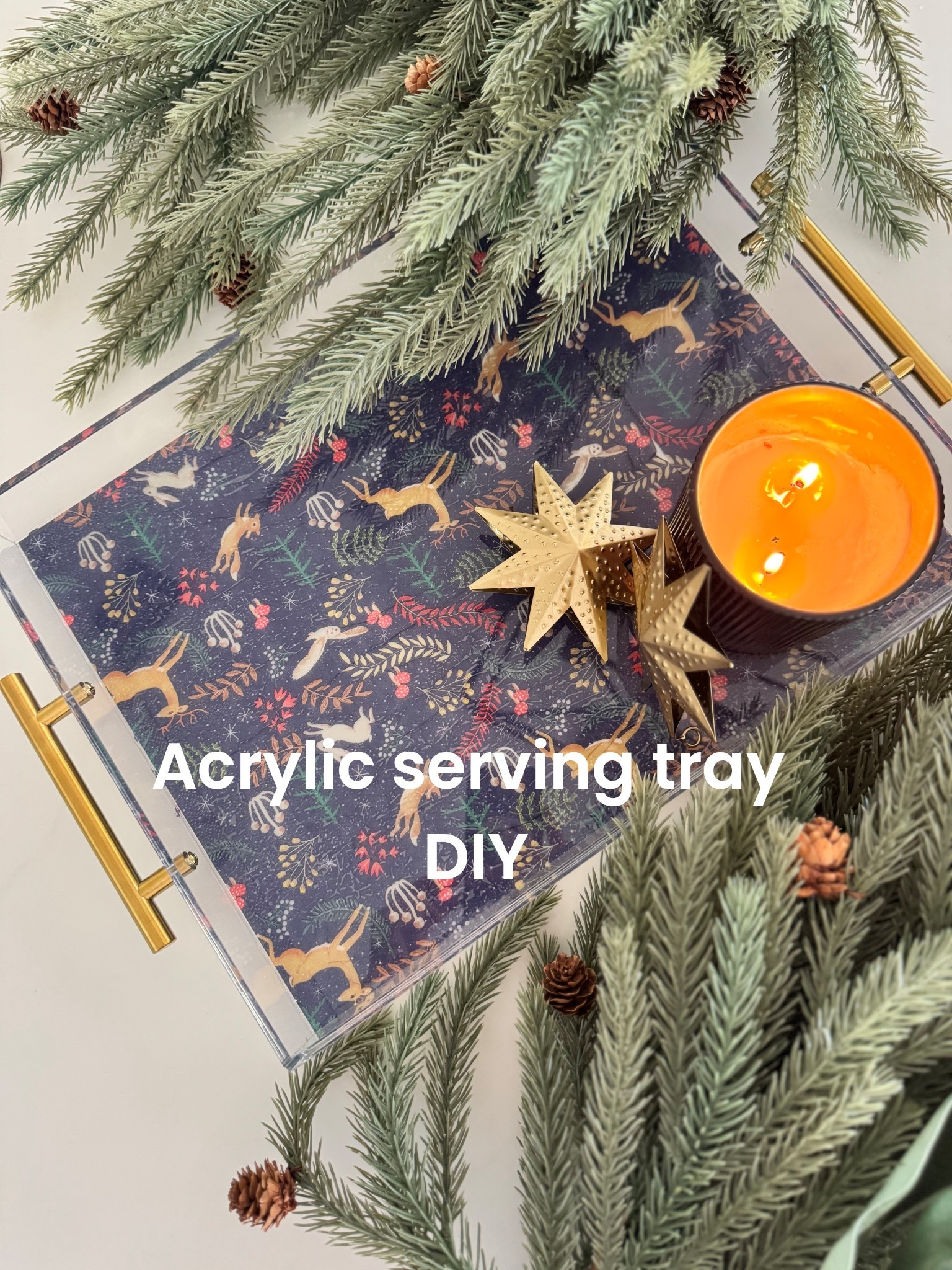 I used this acrylic tray with gold handles to create this one of a kind decorative tray for the holidays! 

#LTKHome #LTKSeasonal #LTKHoliday