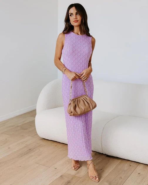 Ryleigh Textured Maxi Dress - Lilac | VICI Collection