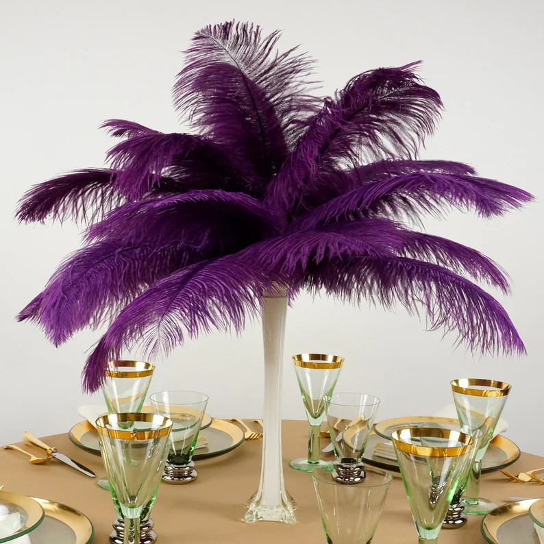 Ostrich Feathers 13-16" PURPLE - for Feather Centerpieces, Party Decor, Millinery, Carnival, Fash... | Etsy (US)