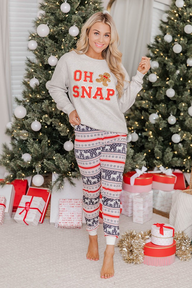 Oh Snap Chenille Patch Graphic Sweatshirt | Pink Lily