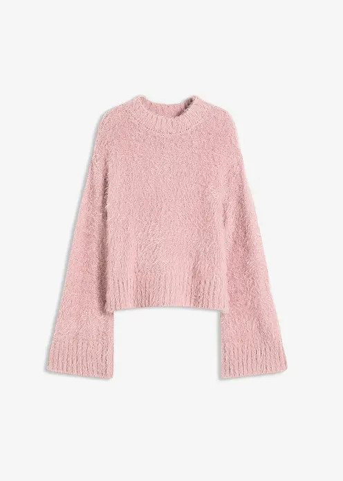 Boxy-Pullover aus flauschigem Federgarn | Bonprix DE