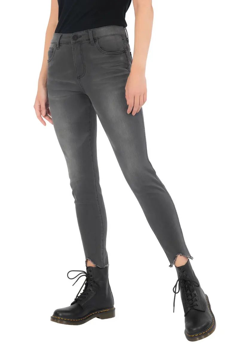 Donna Fab Ab High Waist Frayed Hem Ankle Skinny Jeans | Nordstrom