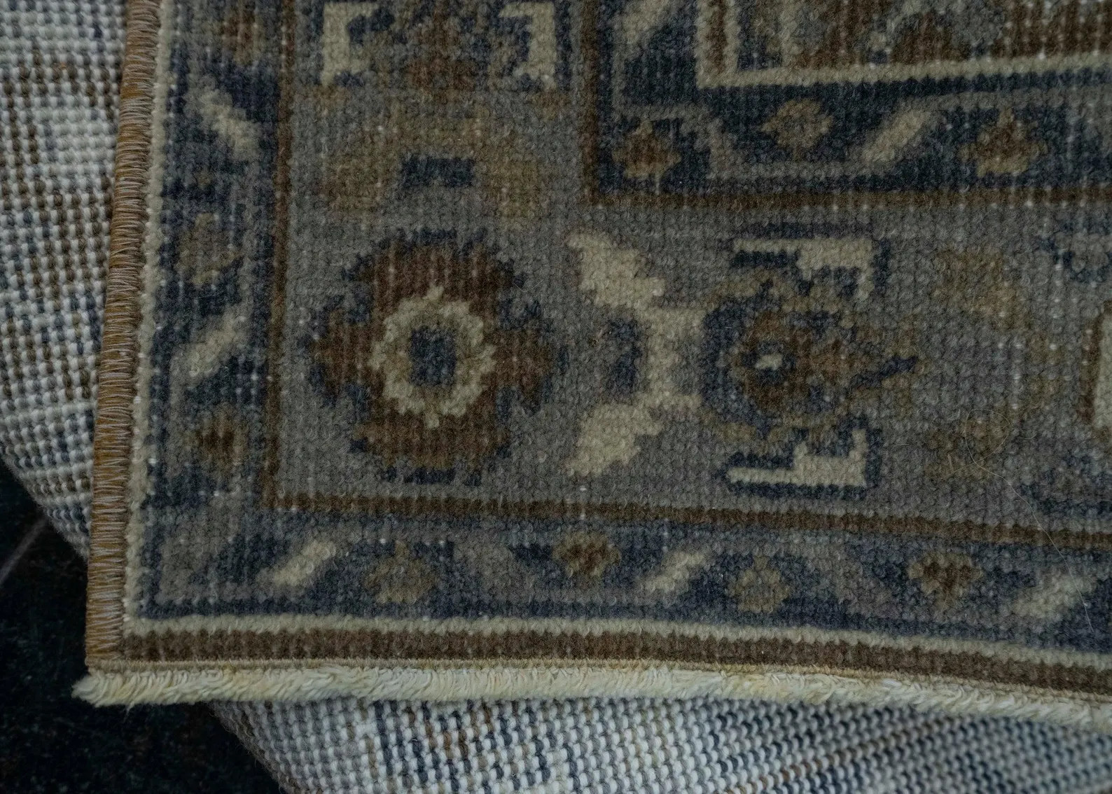 2x3 Handmade Turkish Oushak Rug Brown Blue Oriental Rug | Etsy (Global)