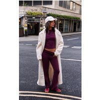 Burgundy Premium Soft Touch Skinny Flare Trousers, Burgundy | PrettyLittleThing IE