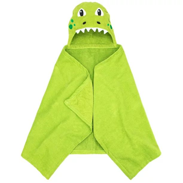 Dinosaur Kids Bath and Beach Hooded Towel Wrap, 51 x 23, 100% Cotton, Green, Your Zone - Walmart.... | Walmart (US)