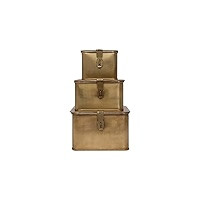 Decorative Metal Boxes with Gold Finish (Set of 3 Sizes) | Amazon (US)