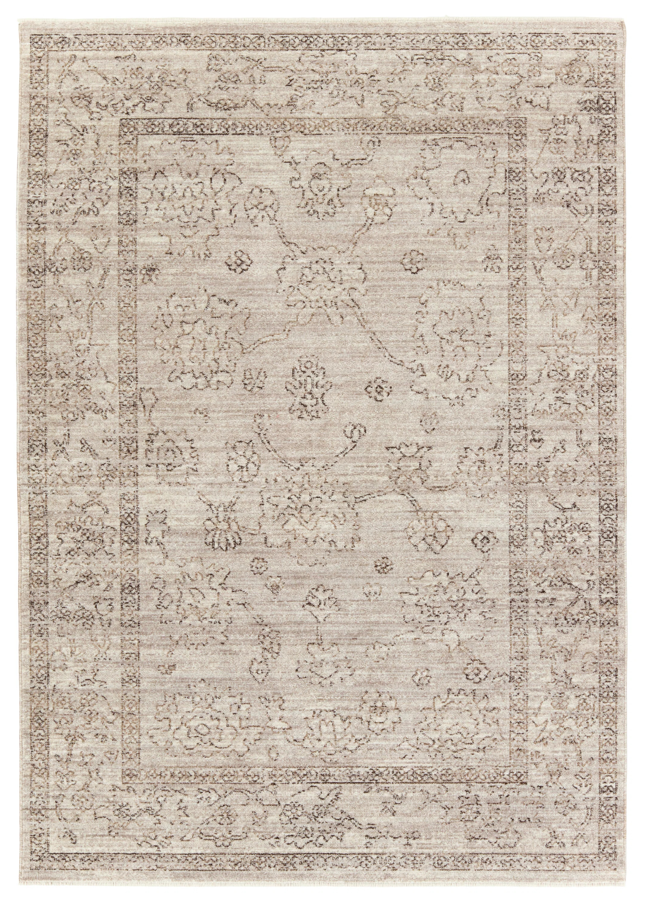 Bungalow Rose Floral Machine Woven Polyester Area Rug in Beige/Brown | Wayfair | Wayfair North America