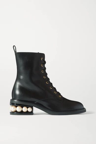 Nicholas Kirkwood - Casati Embellished Leather Ankle Boots - Black | NET-A-PORTER (US)