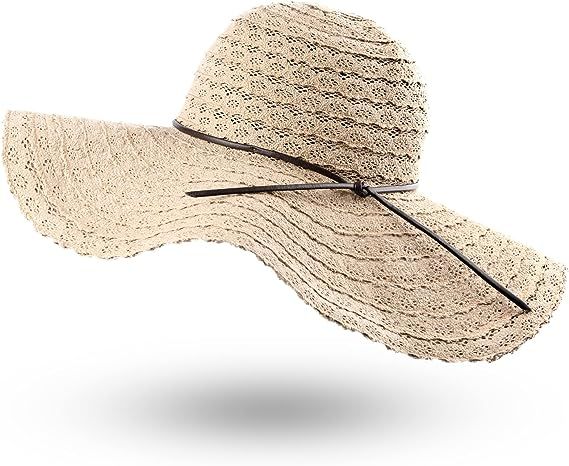 FURTALK Summer Beach Sun Hats for Women Wide Brim Foldable Floppy Travel Packable UPF Hat | Amazon (US)