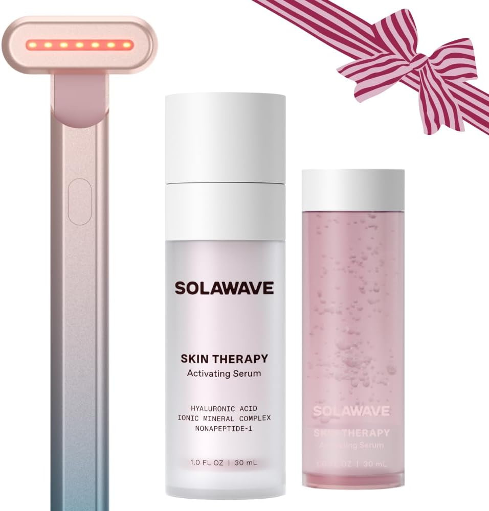 Solawave Red Light Therapy Starter Kit | Face Wand LED Device, Activating Serum, & Refill | Anti-... | Amazon (US)
