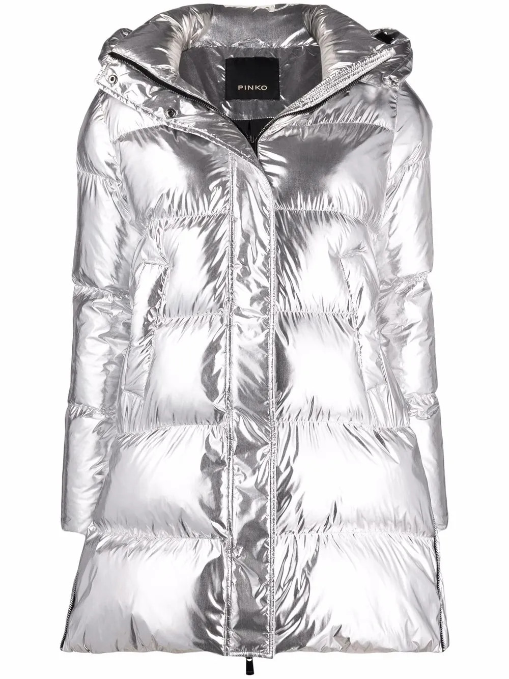 metallic puffer jacket | Farfetch (US)