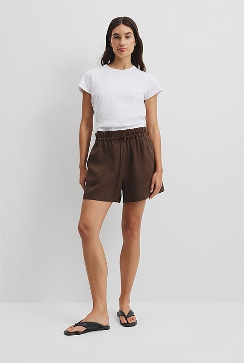 Organically Grown Linen Tie Detail Short | Country Road