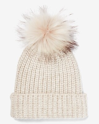 Ribbed Knit Pom Beanie | Express