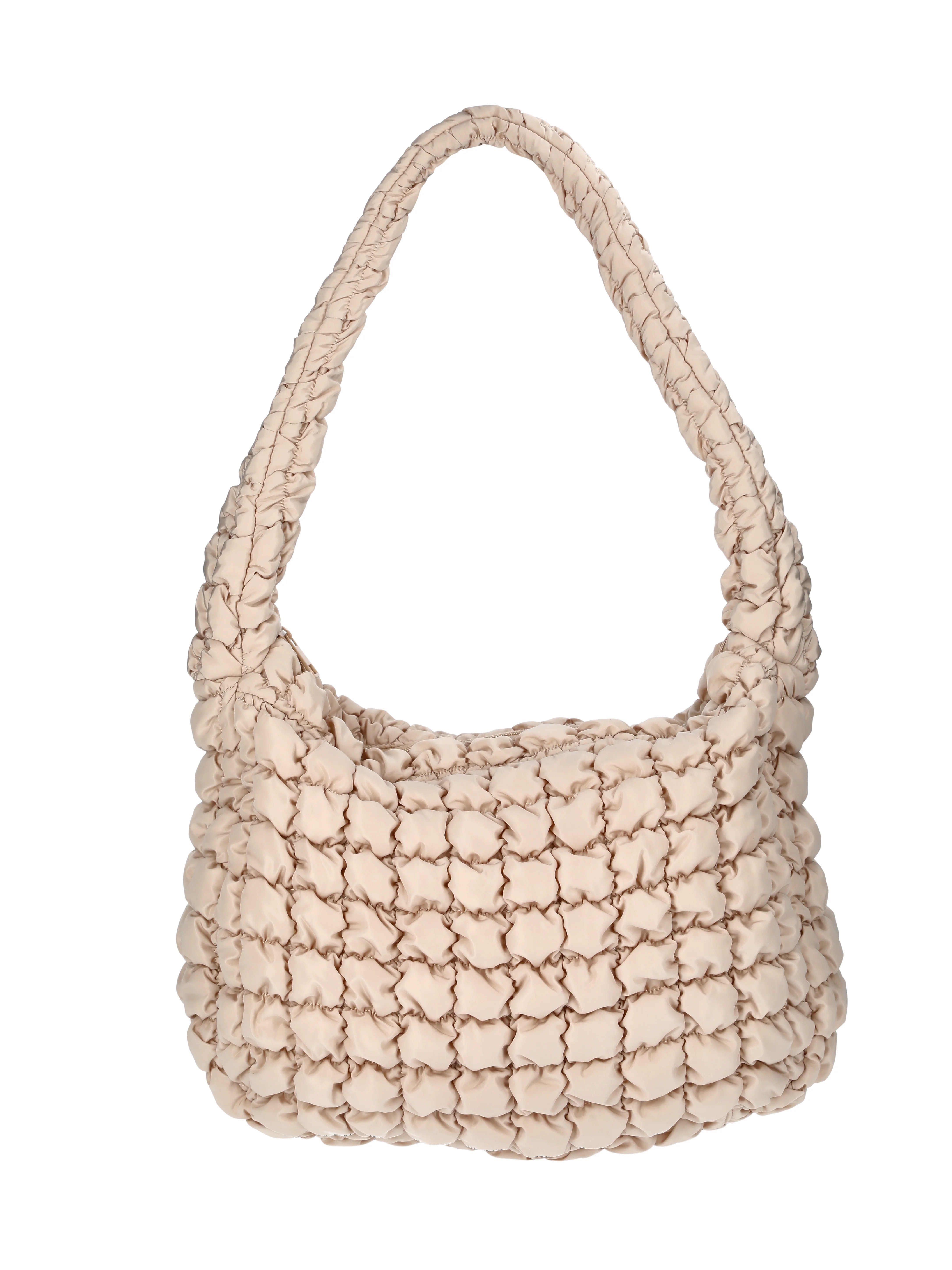 No Boundaries Women's Oversized Quilted Hobo Bag, Khaki - Walmart.com | Walmart (US)