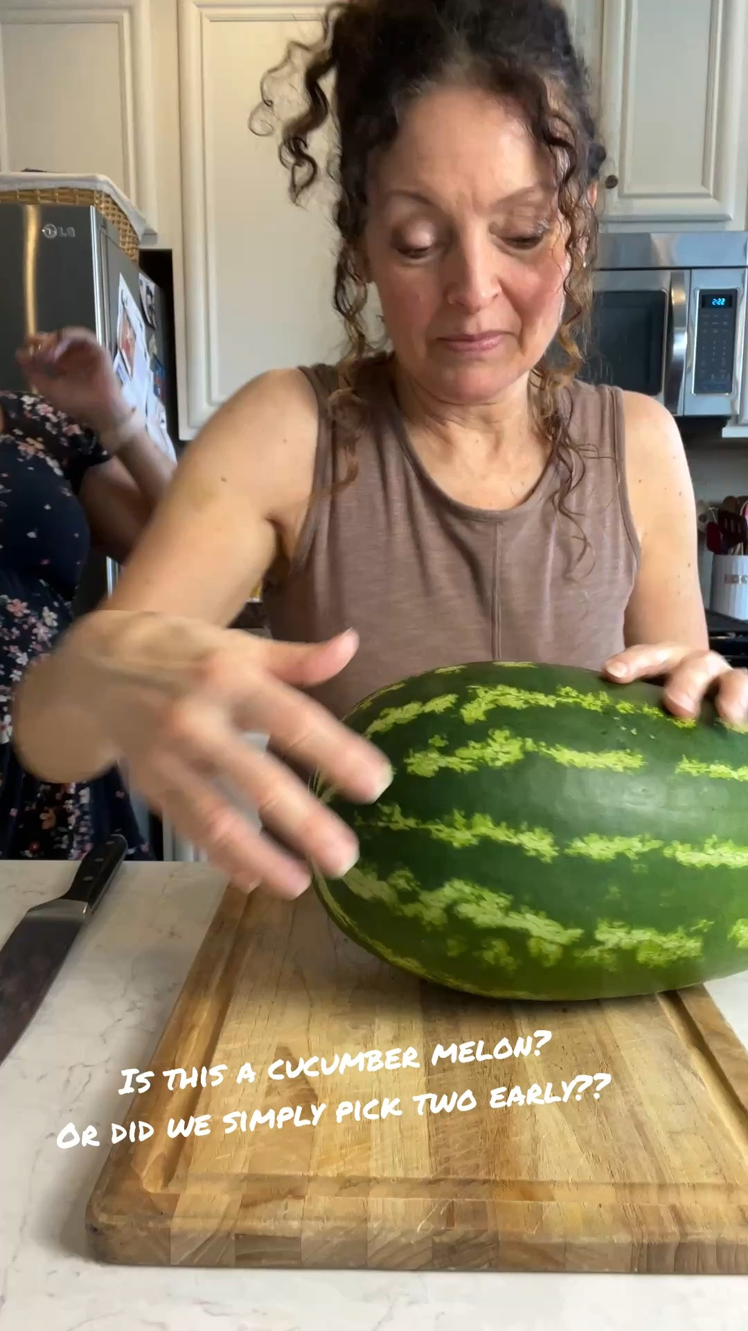 Do we have an interesting melon, or did we simply pick it too early? It tastes very much like cucumber so I was wondering if this is a citron melon or cucumber melon. I will try to find something interesting to do with it rather than waste it.
Thinking I can definitely incorporate it into some type of salad.

#LTKdayinmylife #LTKvlog