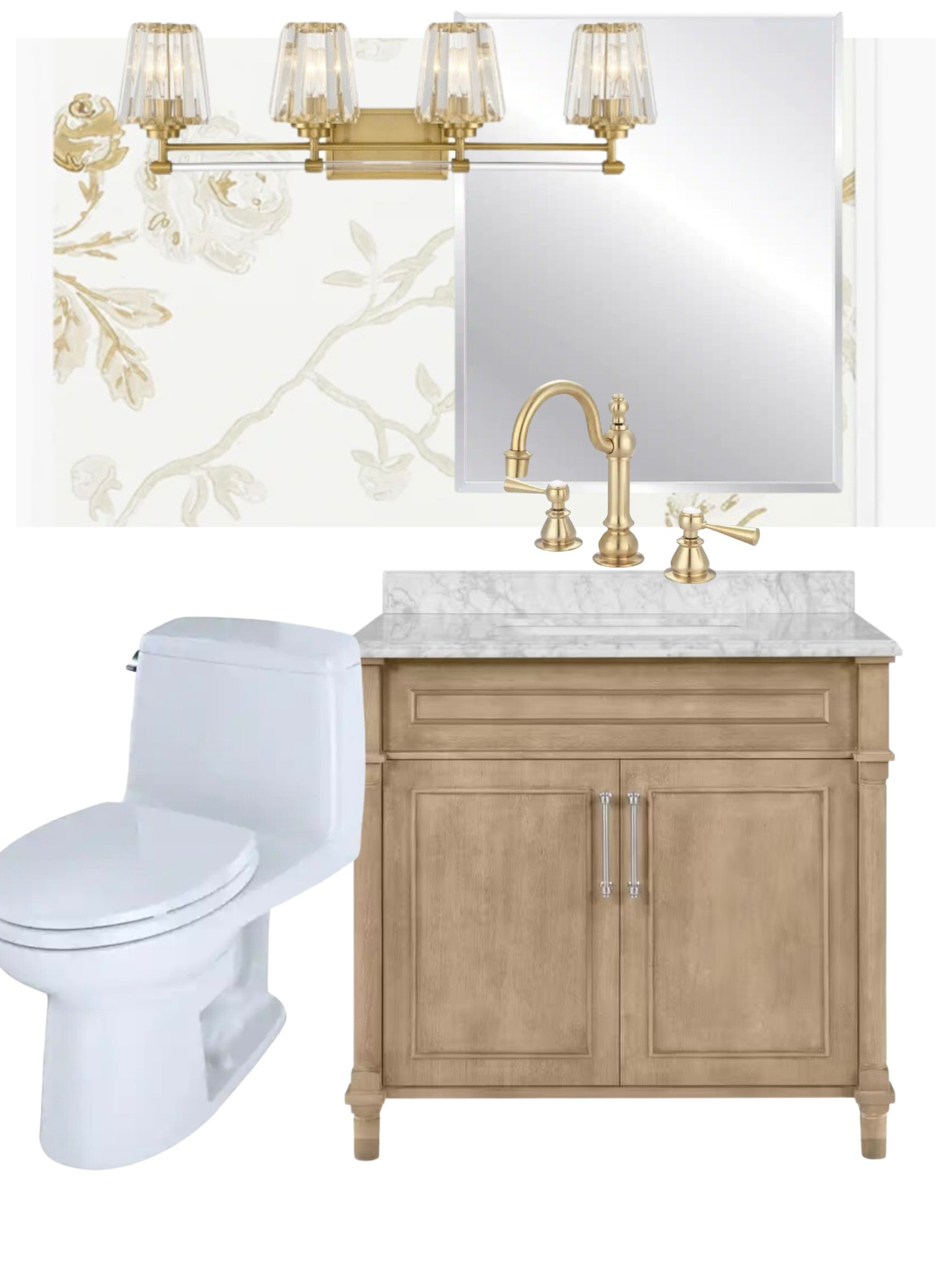 Powder room inspiration. Half bathroom. Transitional powder room. Powder room wallpaper  

#LTKhome #LTKFind