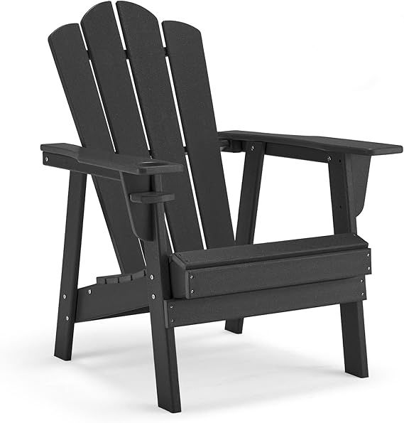 BUPPLEE Adirondack Chair - Durable HDPE Poly Lumber All-Weather Resistant, Oversized Balcony Porc... | Amazon (US)
