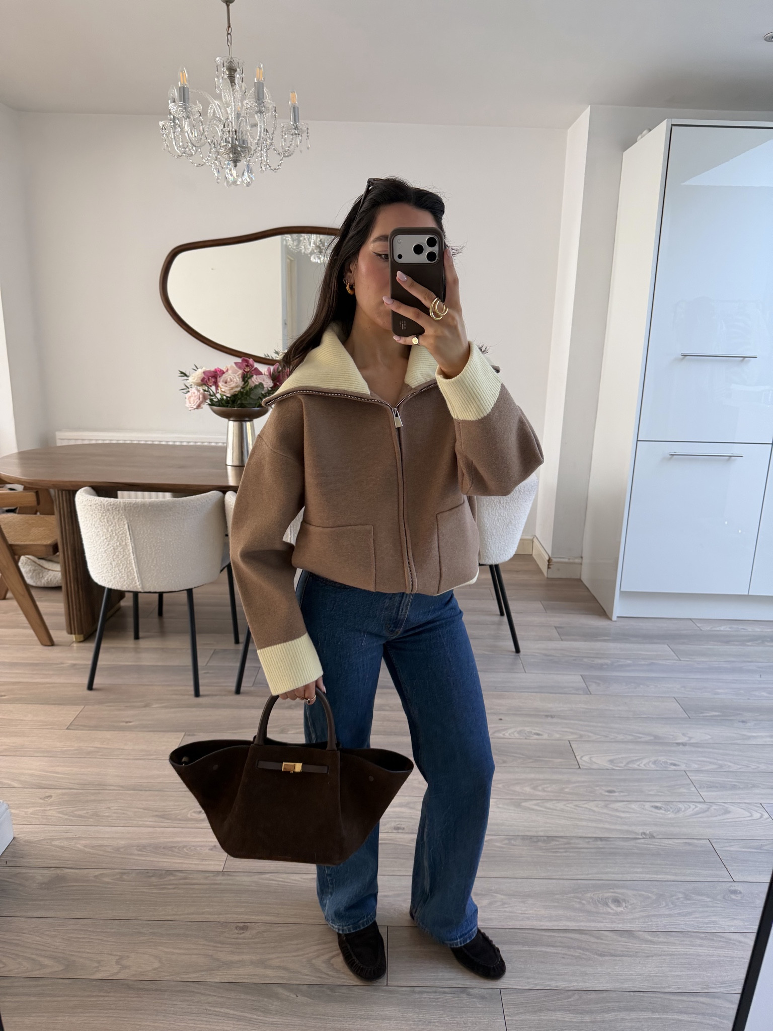 Zara cardigan, Abercrombie jeans, brown loafers, demellier bag

#LTKspring #LTKuk #LTKpetite