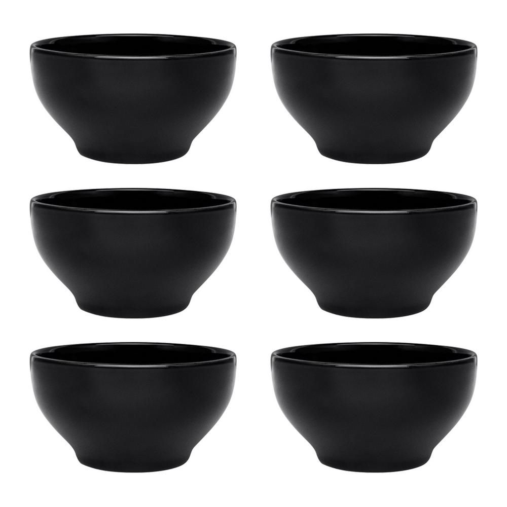 Manhattan Comfort Actual 20.29 oz. Black Earthenware Soup Bowls (Set of 6) | The Home Depot