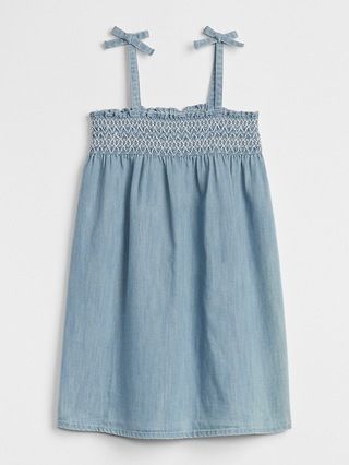 Gap Baby Denim Smocked Dress Denim Size 12-18 M | Gap US