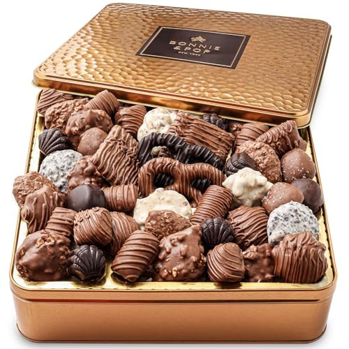 Chocolate Gift Basket, Gourmet Snack Food Box in Keepsake Tin, 2+ lbs of Chocolate, Great for Birthday, Sympathy, Family Parties & Get Well - Bonnie & Pop | Amazon (US)