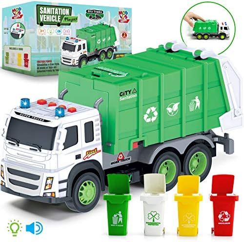Garbage Truck Friction-Powered – 1:12 SCALE Large Size Truck Toy with Sounds, Lights, Rear Load... | Amazon (US)