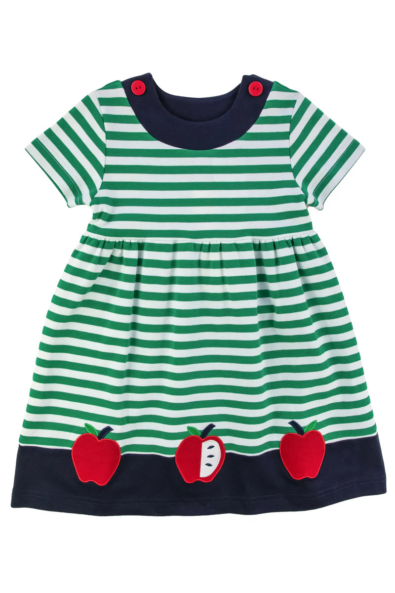 Stripe Knit Waist Dress With Apples | Florence Eiseman