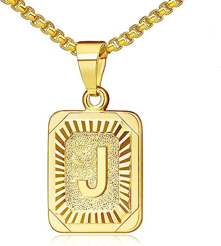 Gold Initial Necklaces for Women Gold Letter Necklaces 26 Capital A-Z, Letter Pendant Necklaces f... | Amazon (US)