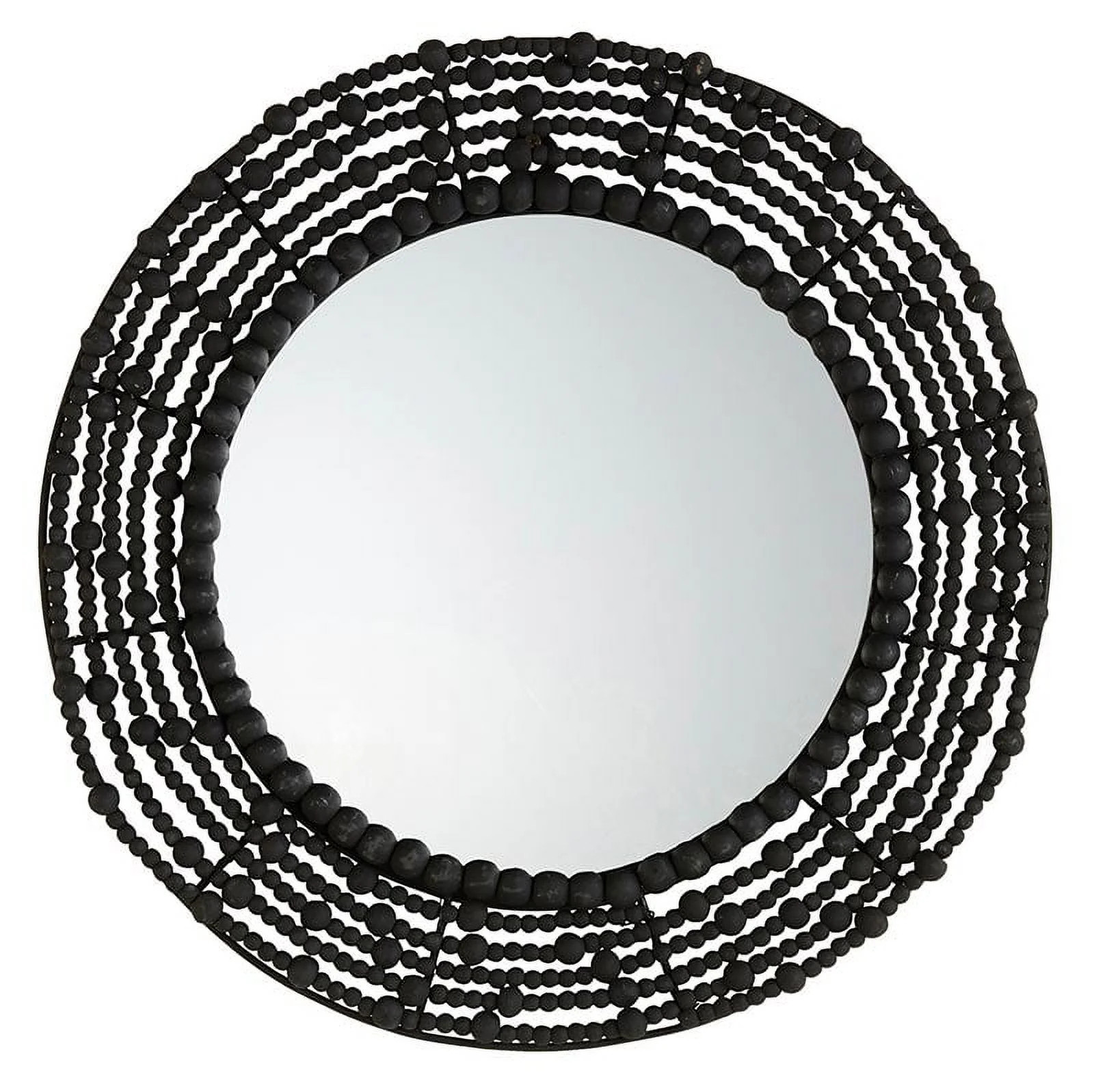 47th & Main DMR223 Black Wood Beaded Mirror - Walmart.com | Walmart (US)