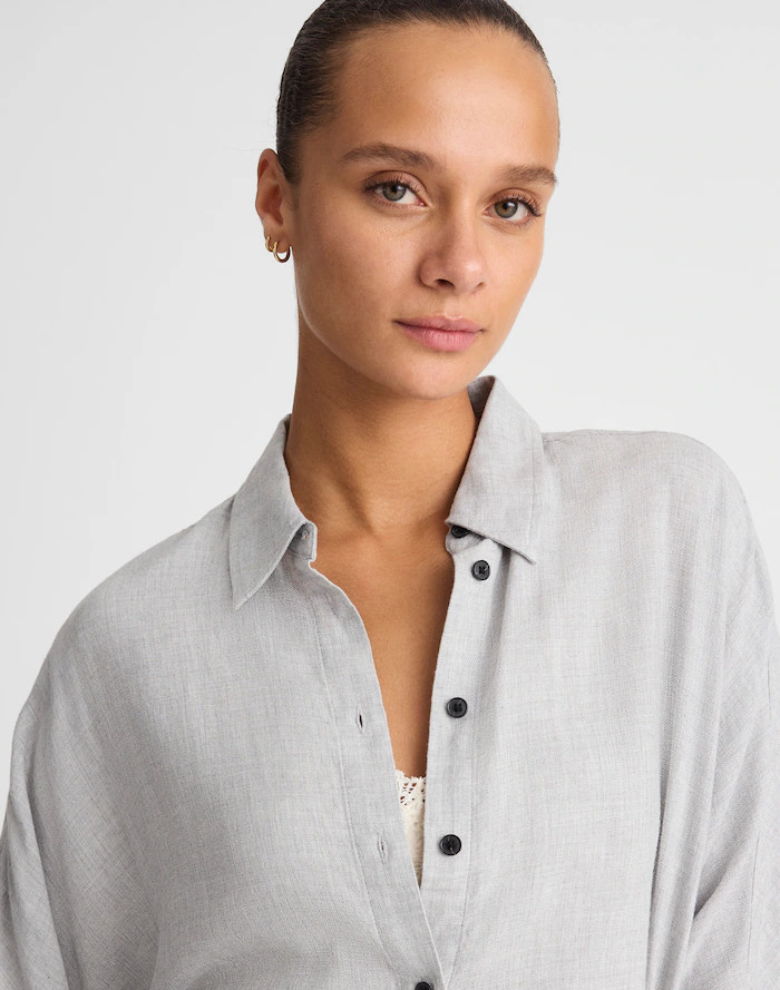 Heathered Flannel Dolman Button-Up Shirt | Madewell