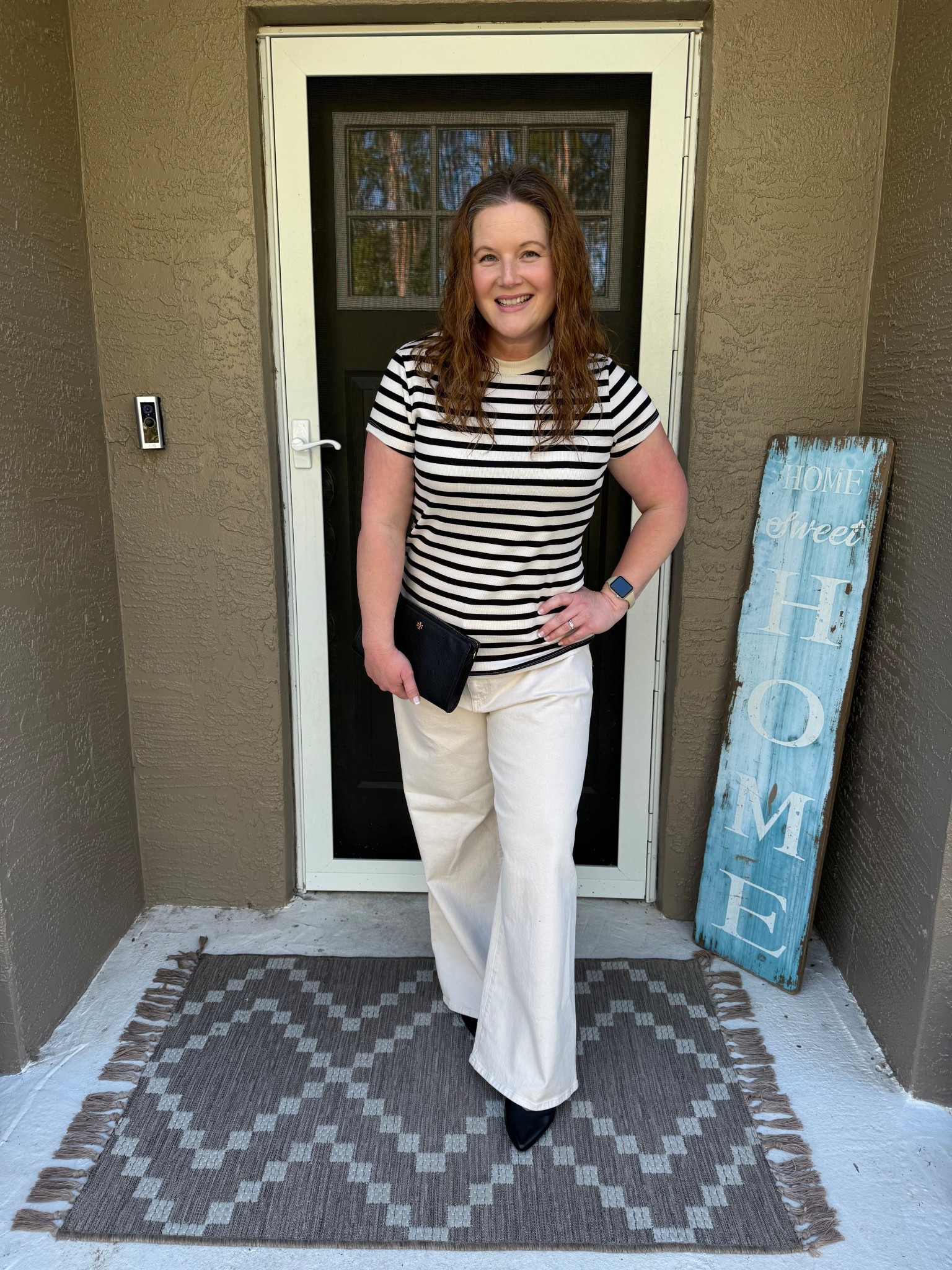 Ribbed shirt, Target, Target spring style, Target fashion, sailor wide leg pants, kitten heels, Tory Burch purse

Shirt- TTS (only $8)
Wide leg pants- TTS 

#LTKPetite #LTKFindsUnder50 #LTKMidsize