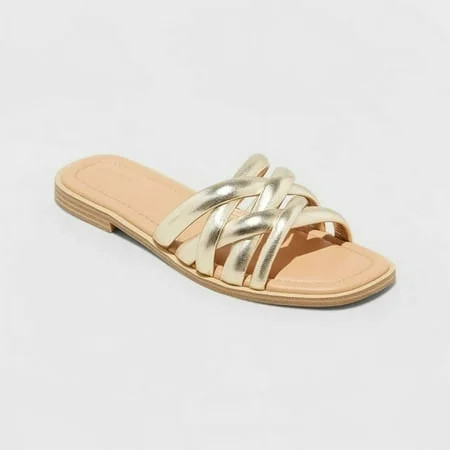 Women s Rian Slide Sandals - Universal Thread™ Gold 6.5 | Walmart (US)