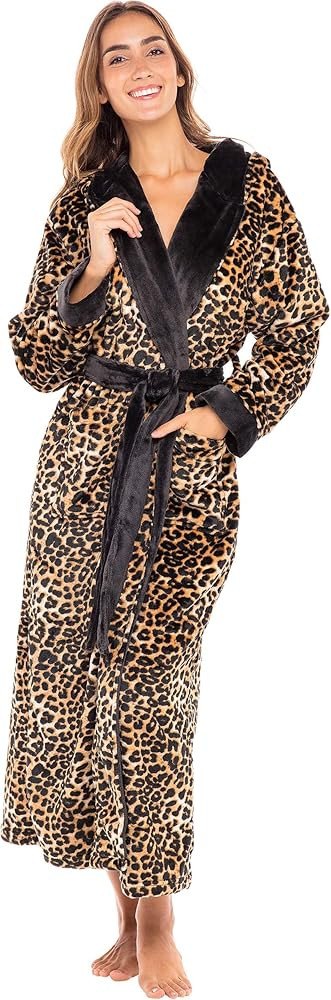 Alexander Del Rossa Women's Soft Plush Fleece Hooded Bathrobe, Full Length Long Warm Lounge Robe ... | Amazon (US)