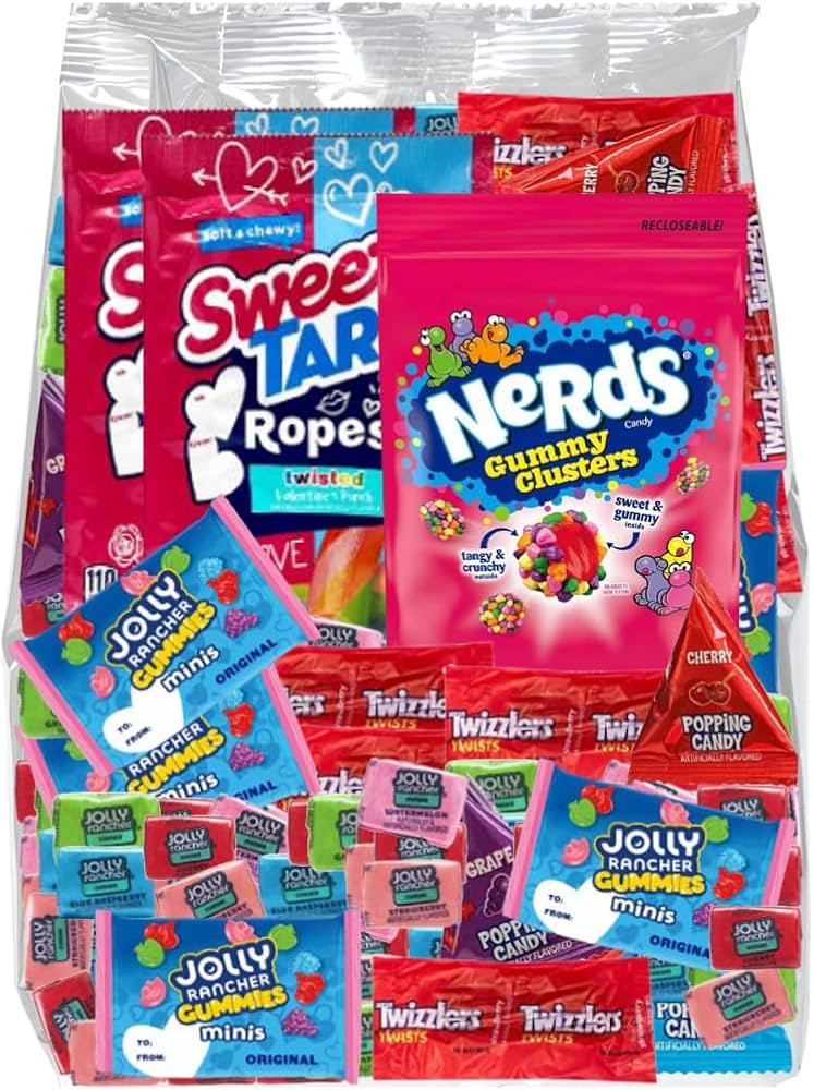 Valentine’s Day Candy Gift Mix – 3lb Bulk Assortment with Gummy Clusters, Sweet Heart Ropes, ... | Amazon (US)