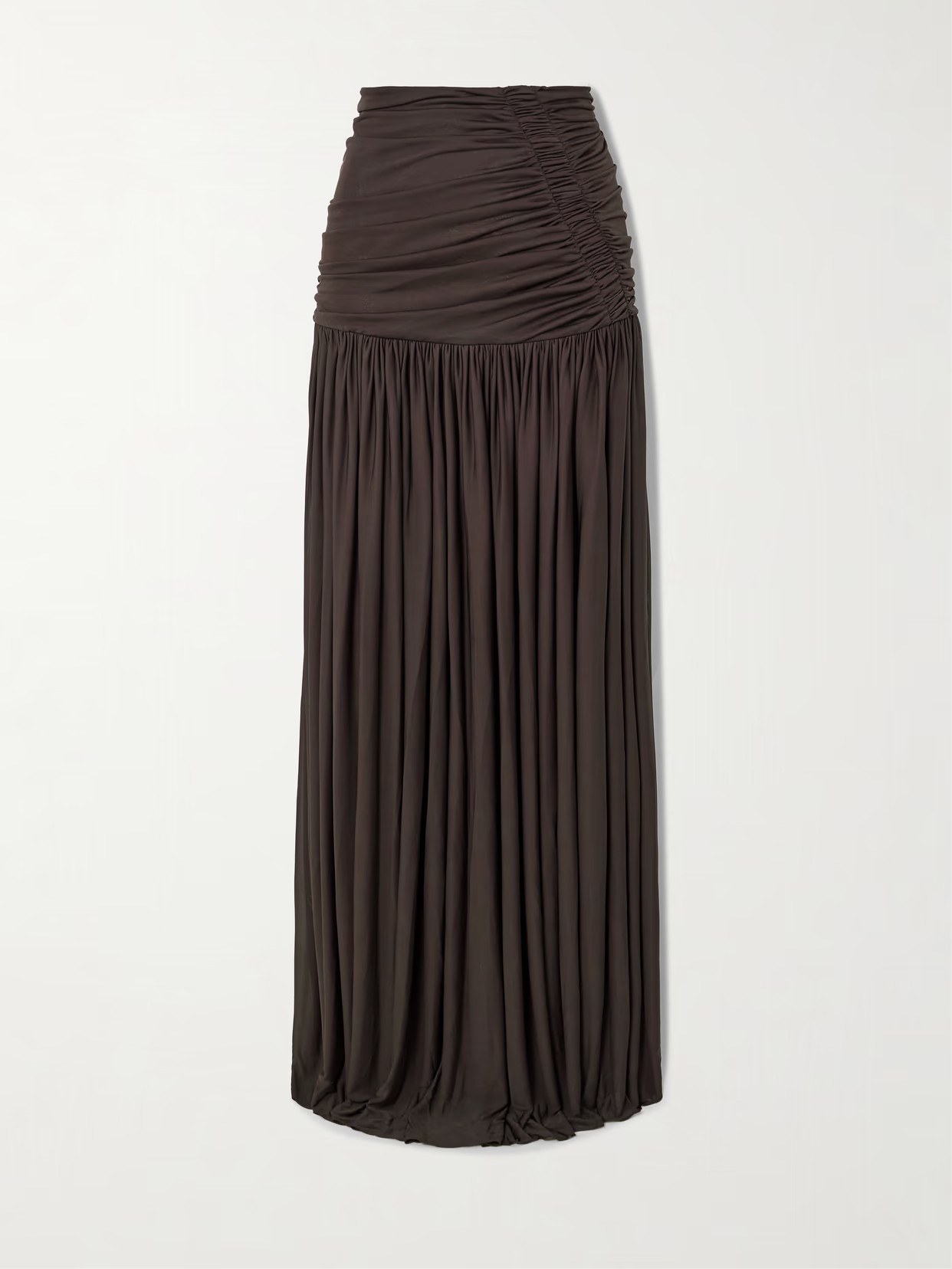 Christopher Esber - Orion Ruched Gathered Jersey Maxi Skirt - Dark purple - UK 6 | NET-A-PORTER APAC