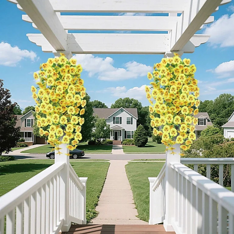 Artificial Hanging Morning Glory Flowers for Outdoors Spring Summer Fall Decoration Autumn Faux F... | Walmart (US)