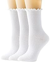 SEMOHOLLI Women Socks, Women Ankle Socks, Lovely double needle solid color Lace edge relent lady ... | Amazon (US)