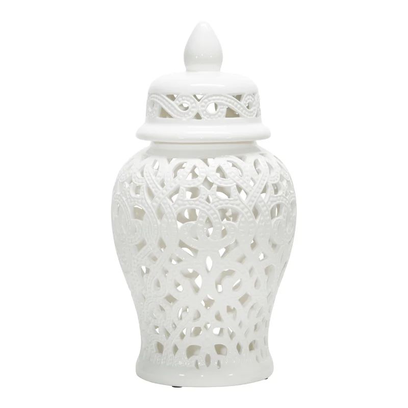 Joyce White 18.11'' Indoor / Outdoor Ceramic Jar | Wayfair North America