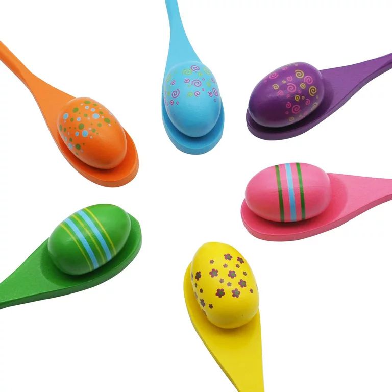JOYIN Easter Egg and Spoon Race Game Set; 6 Eyeballs and Spoons with Assorted Colors for Kids and... | Walmart (US)