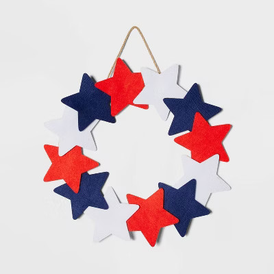 Felt Wreath Stars Red/White/Blue - Sun Squad™ | Target