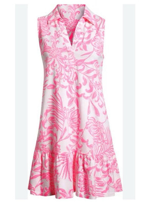 Lilly Pulitzer Riegan Shift Dress Pink Floral Cotton Sleeveless Small S Resort | eBay US