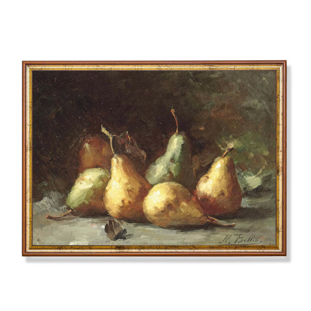 Mailed Print  Vintage Still Life With Pears  Antique Fruits - Etsy | Etsy (US)