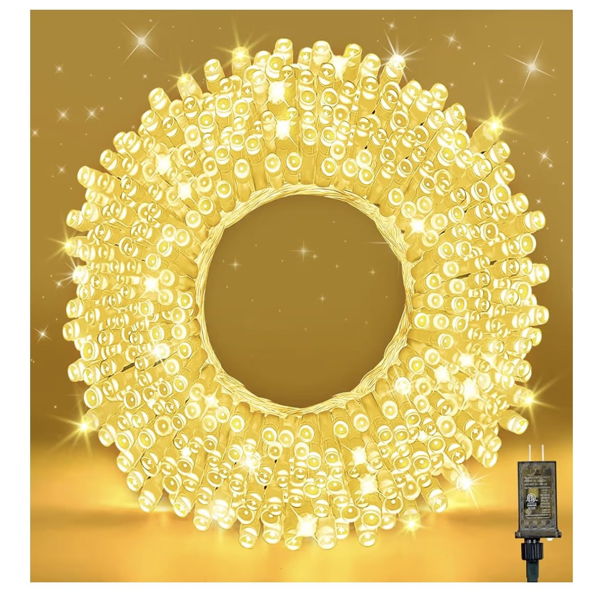 33FT Warm White String Lights – 100 LED Waterproof Fairy Lights on Clear Wire, Indoor Outdoor Christmas Wedding Patio Bedroom Party Decorations (33FT, Warm White) | Amazon (US)