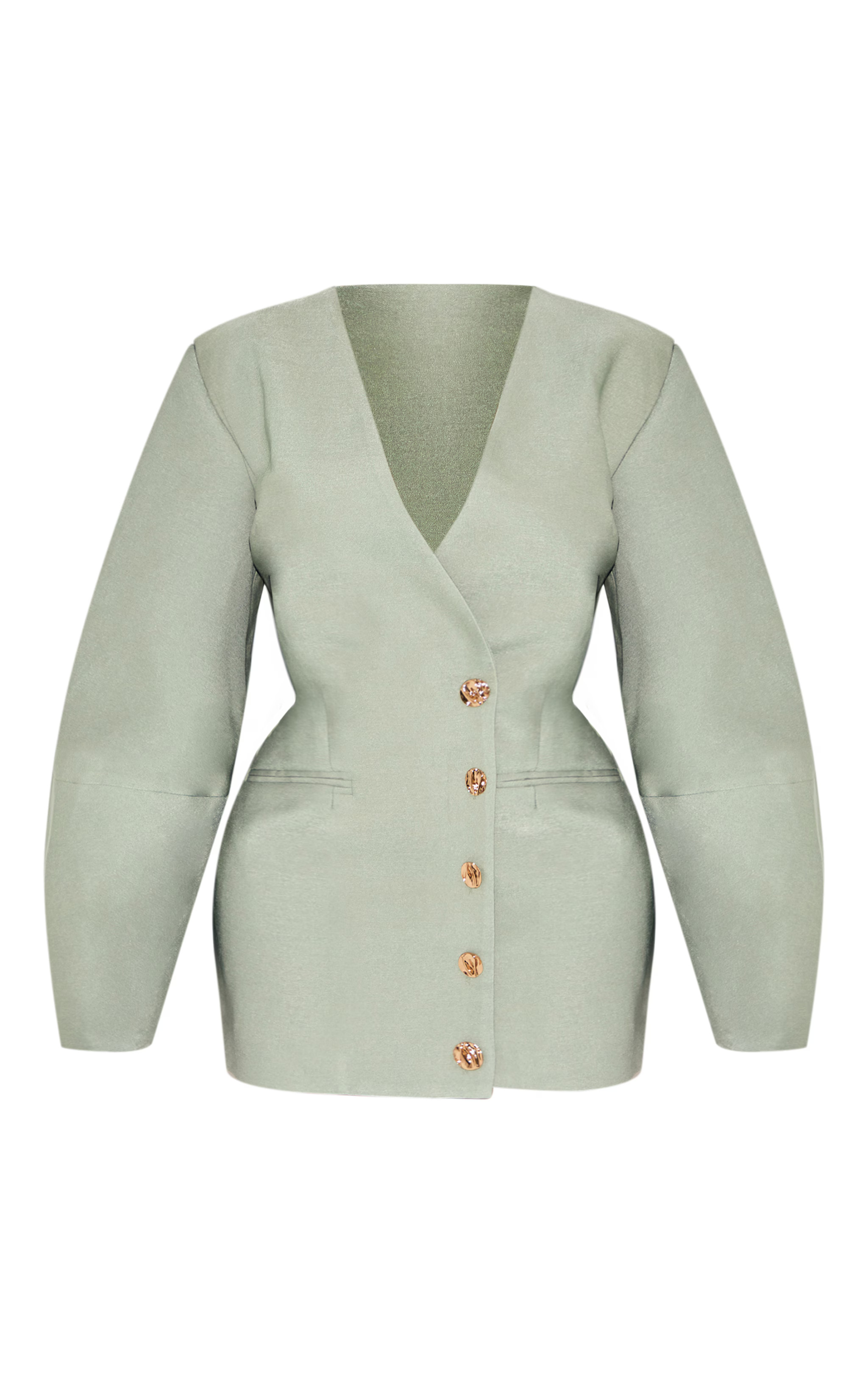 Shape Olive Tailored Cocoon Sleeve A Line Blazer Dress | PrettyLittleThing US