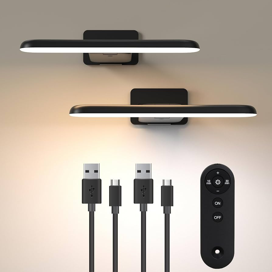 2 Pack Picture Lights Battery Operated with Remote, Rechargeable Picture Lights for Wall, 3CCT&Br... | Amazon (US)