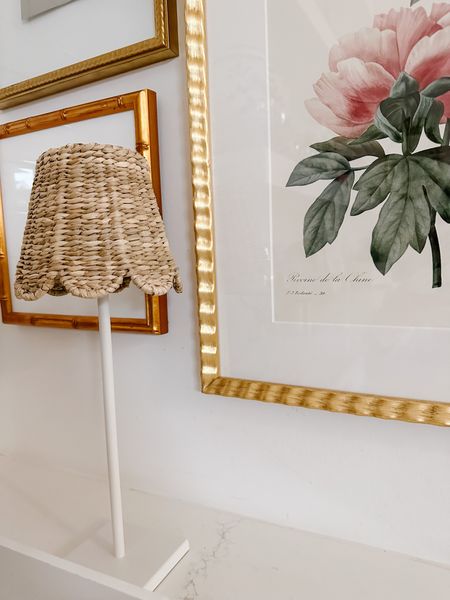 Touch LED LAMP & scalloped wicker lamp shade 

#LTKhome