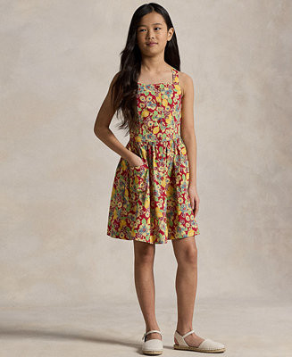 Polo Ralph Lauren Big Girls Lemon-Floral Slub Dress - Macy's | Macy's