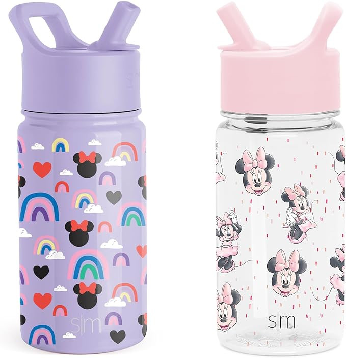 Simple Modern Disney Minnie Mouse Kids Water Bottle 2-Pack with Straw Lid | Reusable Insulated St... | Amazon (US)